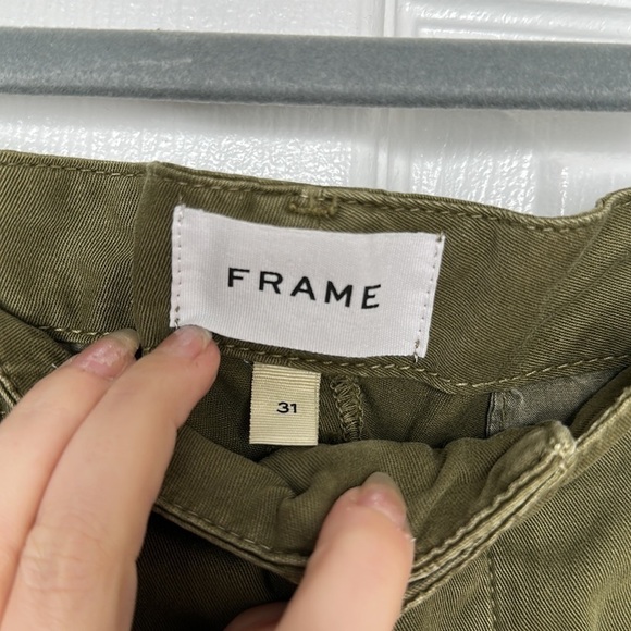 FRAME Le Tomboy trouser short in washed moss 31 NWT - Picture 5 of 6